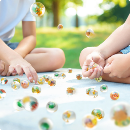 Marbles bringing kids outside to play – fitting Lidl’s healthy message